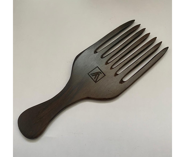 Ebony houten kam- Afro hair comb