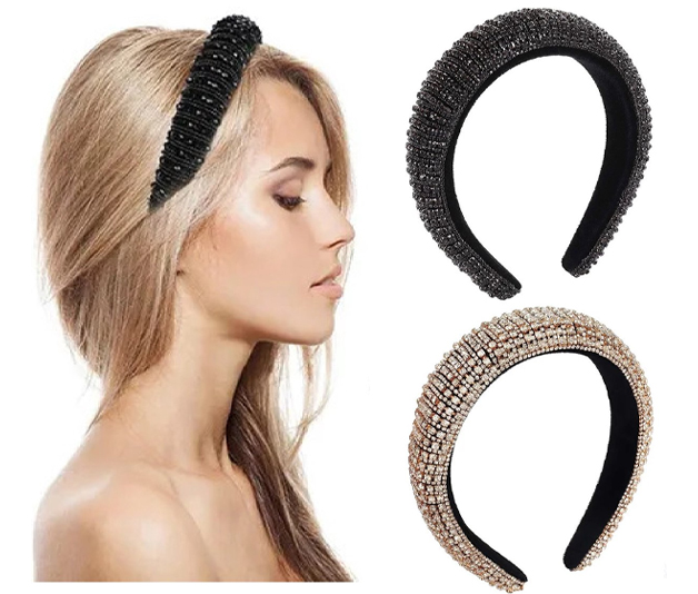 2 Stuks - Glitter Haarbanden Diadeems Strass Steentjes